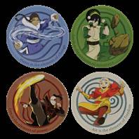 AVATAR THE LAST AIRBENDER SET OF 4 EMBOSSED METAL COASTERS